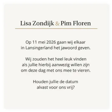 Save the date patroon in goud