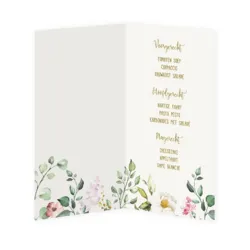 Menukaart aquarel bloemen met goudfolie