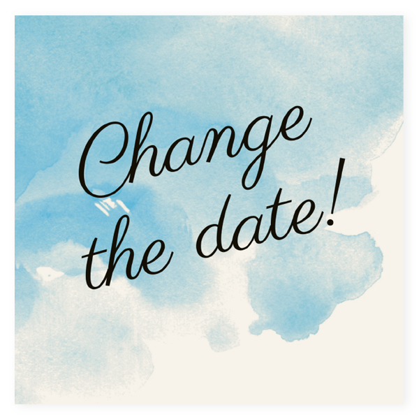 Change the date kaart aquarel