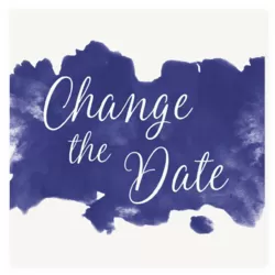 Change the date blauwe aquarelvlek