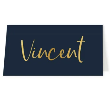 Tafelkaart donkerblauw met goud foliedruk