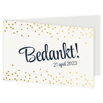 Bedankkaart stippen goud