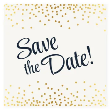 Save the date kaart stippen goud