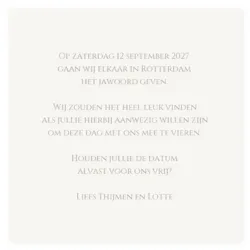 Save the date klassiek met foliedruk
