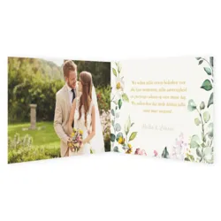 Bedankkaart waterverf bloemen en goudfolie