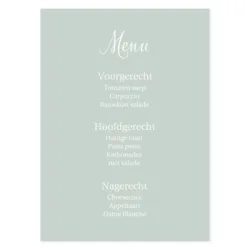Menukaart oud groen