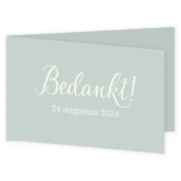 Bedankkaart oud groen met foto