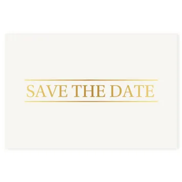 Save the date kaart strak goud folie