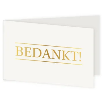 Bedankkaart strak goud folie
