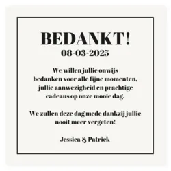 Bedankkaart botanisch bladeren