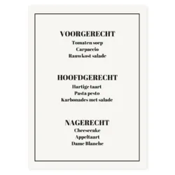 Menukaart botanisch bladeren