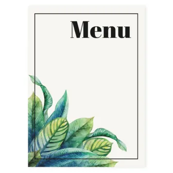 Menukaart botanisch bladeren