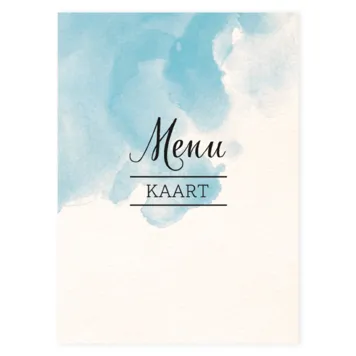 Menukaart aquarel blauw
