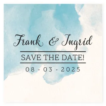 Save the date aquarel blauw