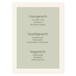 Menukaart grijs/groen