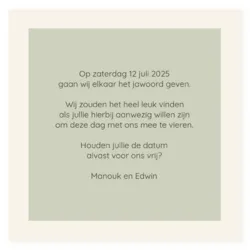 Save the date grijs/groen