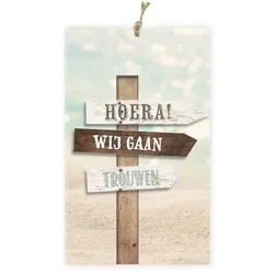 Trouwkaart hoesje strand
