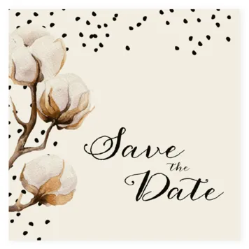 Save the date kaart katoenbollen