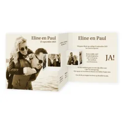 Trouwkaart 3-luik met eigen foto's