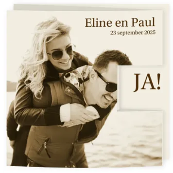 Trouwkaart 3-luik met eigen foto's