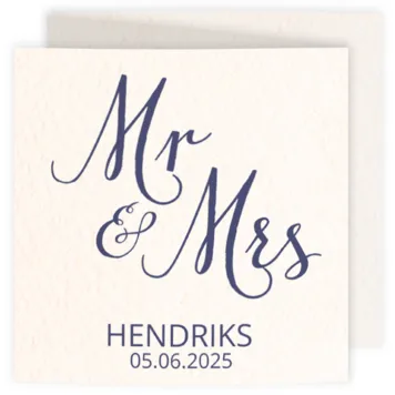 Trouwkaart drieluik Mr & Mrs
