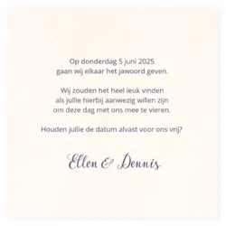 Save the date kaart structuurpapier