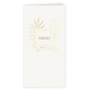Menukaart botanisch glimmend goud