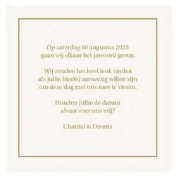 Save the date botanisch glimmend goud