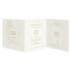 Trouwkaart botanisch glimmend goud