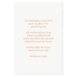 Save the date kaart rose goud