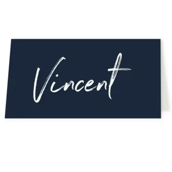 Tafelkaart blauw met strak lettertype