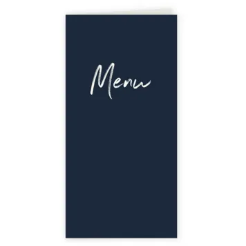 Dubbele menukaart donkerblauw