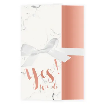 Trouwkaart chique marmer rose