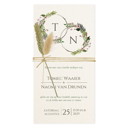 Trouwkaarten met bloemen ontwerp - trouwkaart LCT304
