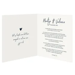Trouwkaart JA blauw met rose foliedruk