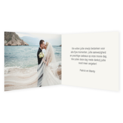 Bedankkaartjes voor jullie bruiloft - trouwkaart LCT300_bk
