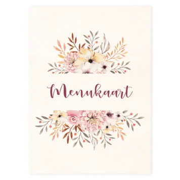 Menukaart waterverf bloemen