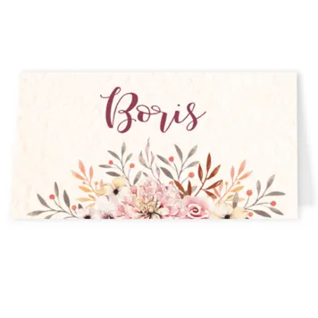 Tafelkaart waterverf bloemen