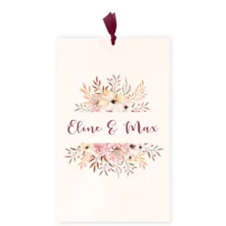 Trouwkaart in hoesje met waterverf bloemen