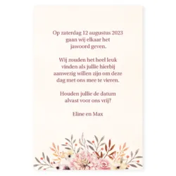 Save the date waterverf bloemen