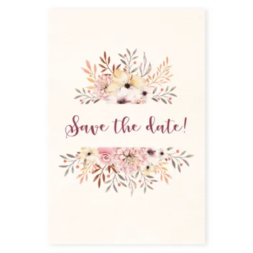 Save the date waterverf bloemen