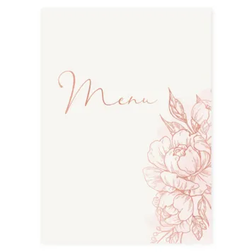 Menukaart rose bloemen