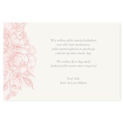 Bedankkaartjes voor jullie bruiloft - trouwkaart LCT334_bk