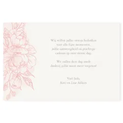 Bedankkaart rose bloemen