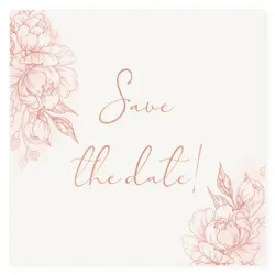 Save the date kaart rose bloemen