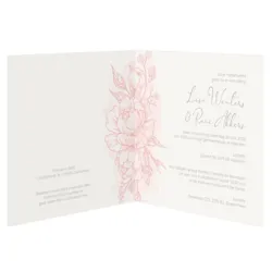 Trouwkaart rose bloemen