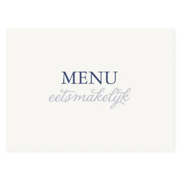 Menukaart donkerblauw