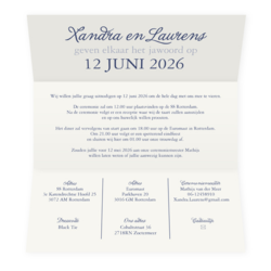 Bruiloft uitnodigingen collectie - trouwkaart LCT335