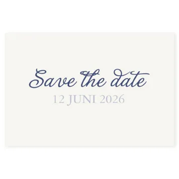 Save the date kaart donkerblauw