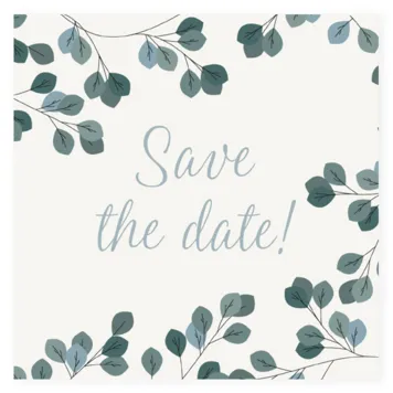 Save the date kaart blaadjes